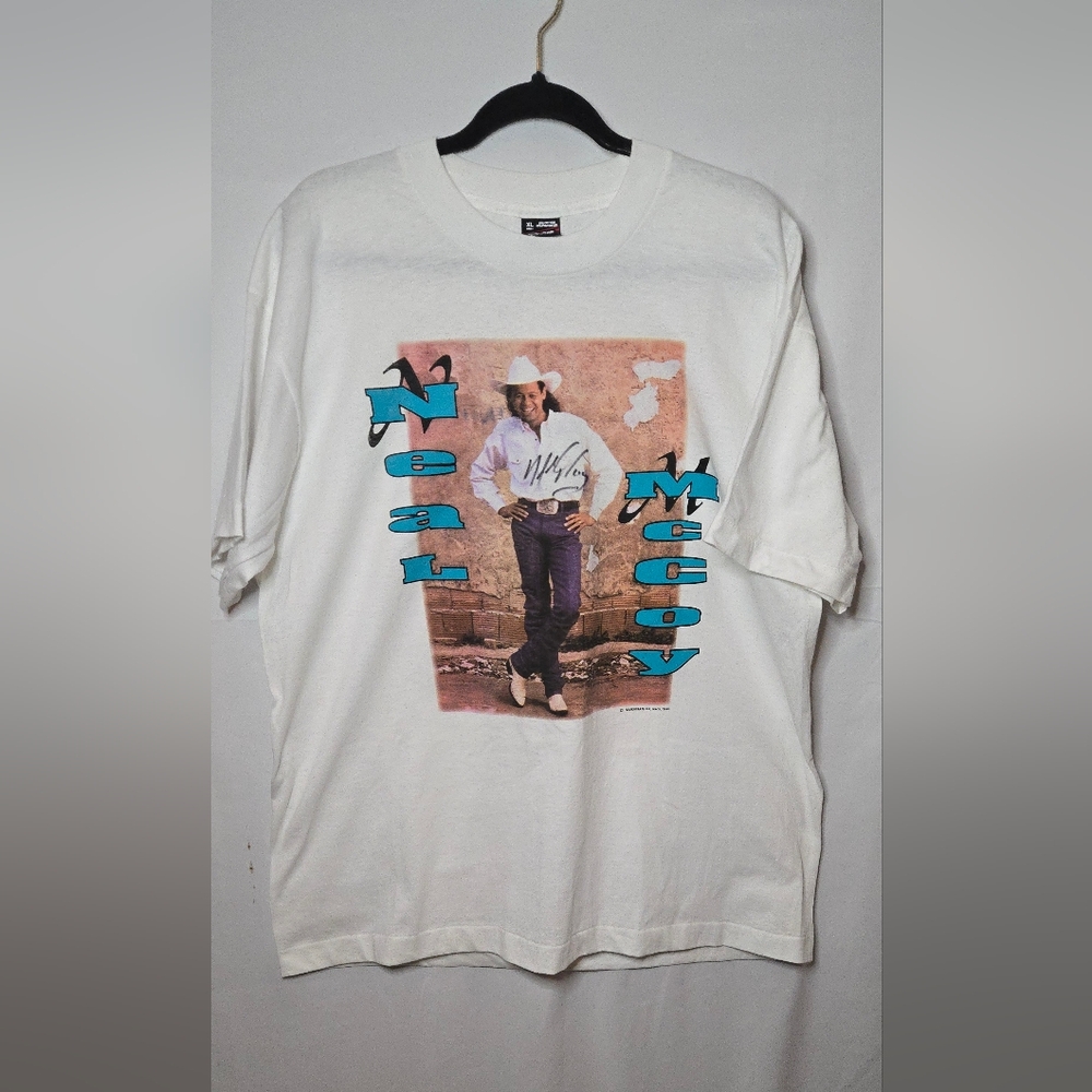 Vintage Fruit Of The Loom Neal McCoy Autographed 1996 Single Stitch T-Shirt XL